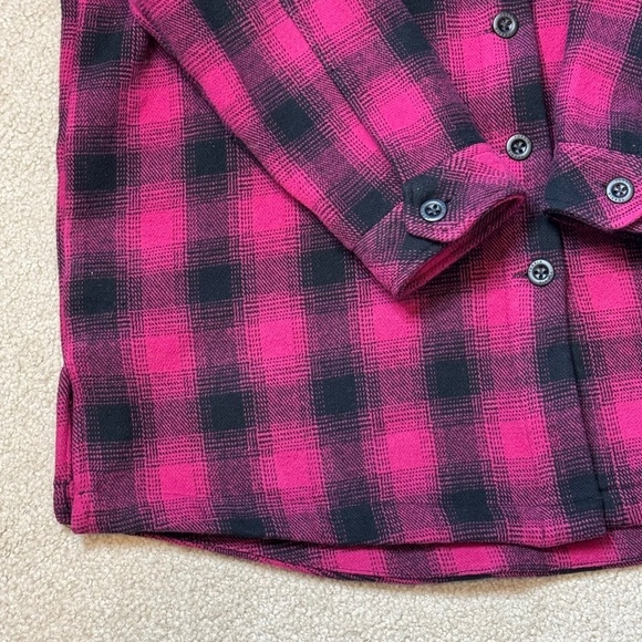 Torrid Shacket Barn Coat Checked Pink Plaid Button Front Heavyweight Cotton Sz 0 - Picture 7 of 16
